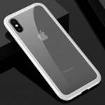 Wholesale iPhone Xr 6.1in Fully Protective Magnetic Absorption Technology Transparent Clear Case (Silver)